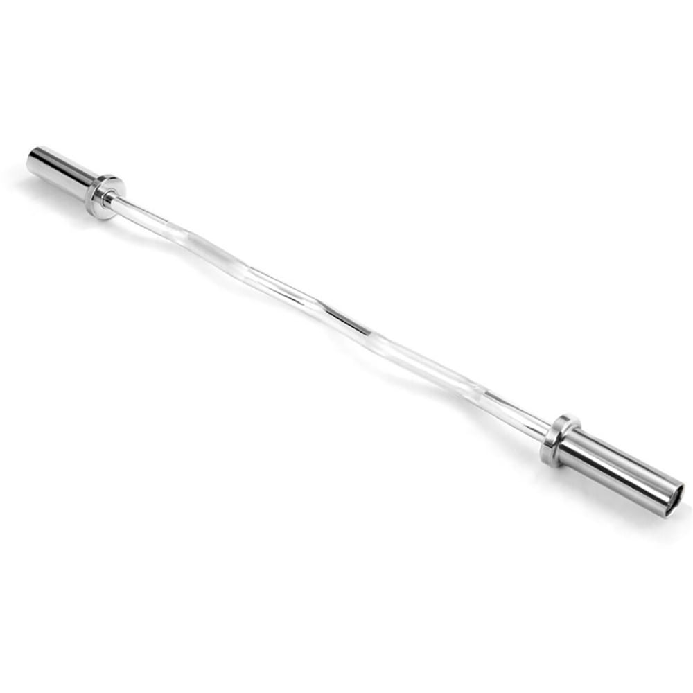 Demifill Curl Bar for Strength Training, 47 Inch Chrome Steel Home Gym Fitness Equipment Bar, for Home & Commercial Gym, Silver Demifill Curl Bar for Strength Training, 47 Inch Chrome Steel Home Gym Fitness Equipment Bar, for Home & Commercial Gym, Silver