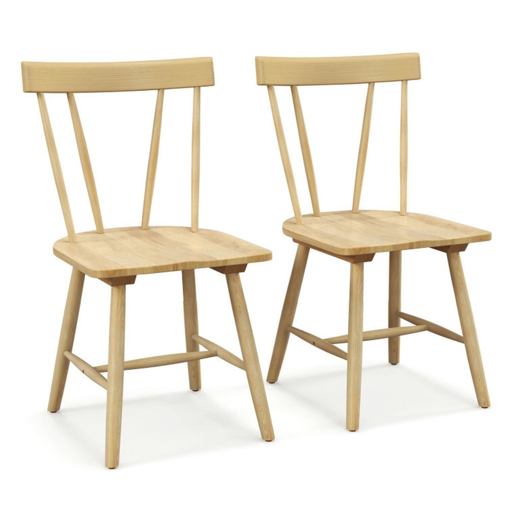 Finihen Dining Chair, Armless Chair, Windsor Style Armless Chairs with Solid Rubber Wood Frame, for Living Room, Bedroom, Kitchen, Dining Room, Natural Finihen Dining Chair, Armless Chair, Windsor Style Armless Chairs with Solid Rubber Wood Frame, for Living Room, Bedroom, Kitchen, Dining Room, Natural