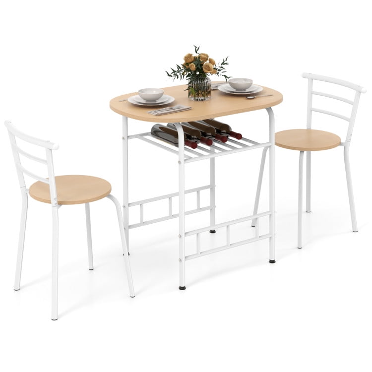 Finihen Dining Set, Dining Table Set, 3 pcs Home Kitchen Bistro Pub Dining Table 2 Chairs Set, for Home, Restaurant, Tan Finihen Dining Set, Dining Table Set, 3 pcs Home Kitchen Bistro Pub Dining Table 2 Chairs Set, for Home, Restaurant, Tan