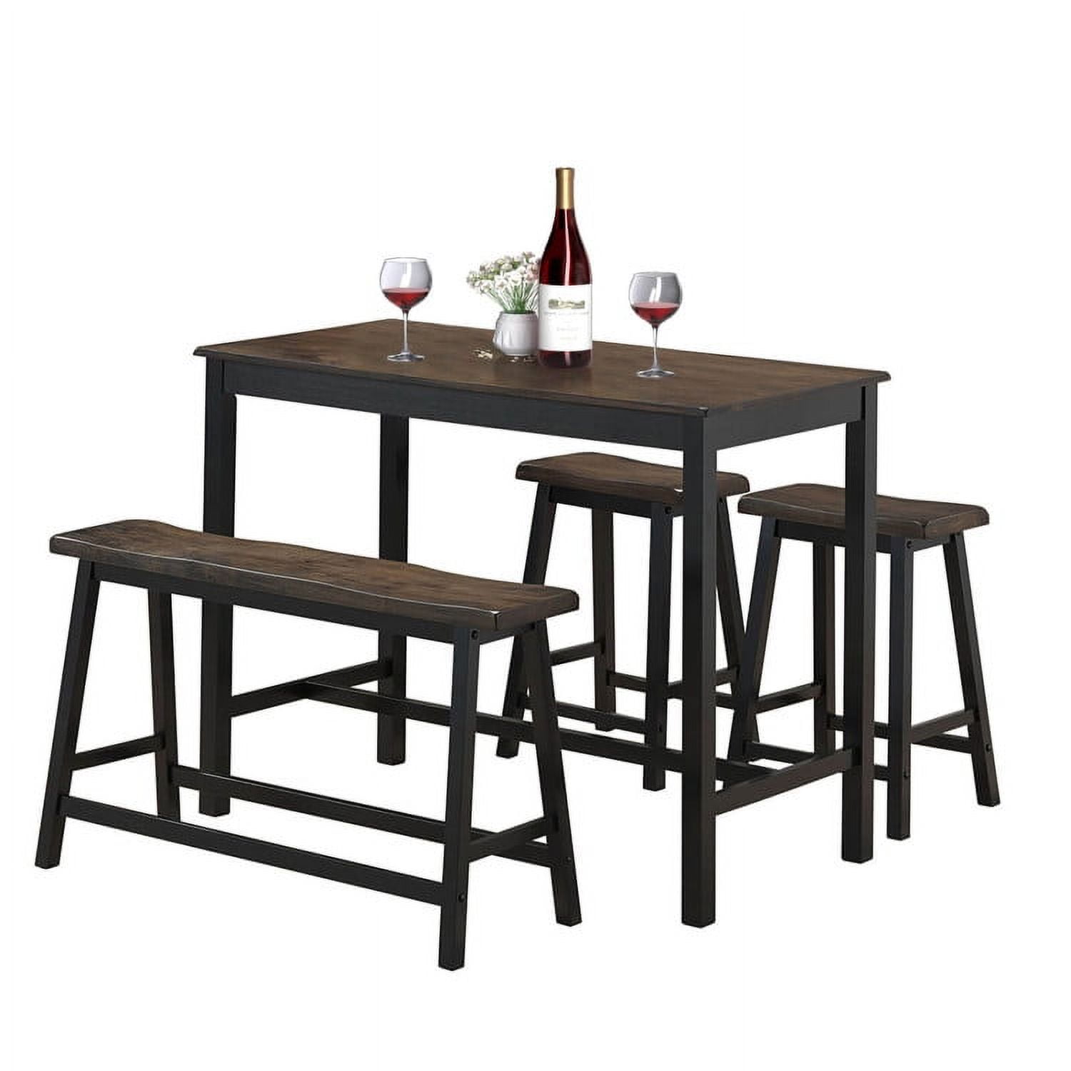 Finihen Dining Set, Dining Table Set, 4 pcs Solid Wood Counter Height Dining Table Set, for Home, Restaurant, Coffee Finihen Dining Set, Dining Table Set, 4 pcs Solid Wood Counter Height Dining Table Set, for Home, Restaurant, Coffee