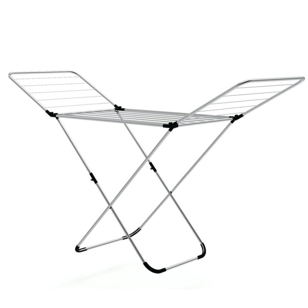 Finihen Drying Rack, Clothes Drying Rack, Folding Clothes Drying Rack with Adjustable Wings for Indoor and Outdoor Use, Silver Finihen Drying Rack, Clothes Drying Rack, Folding Clothes Drying Rack with Adjustable Wings for Indoor and Outdoor Use, Silver
