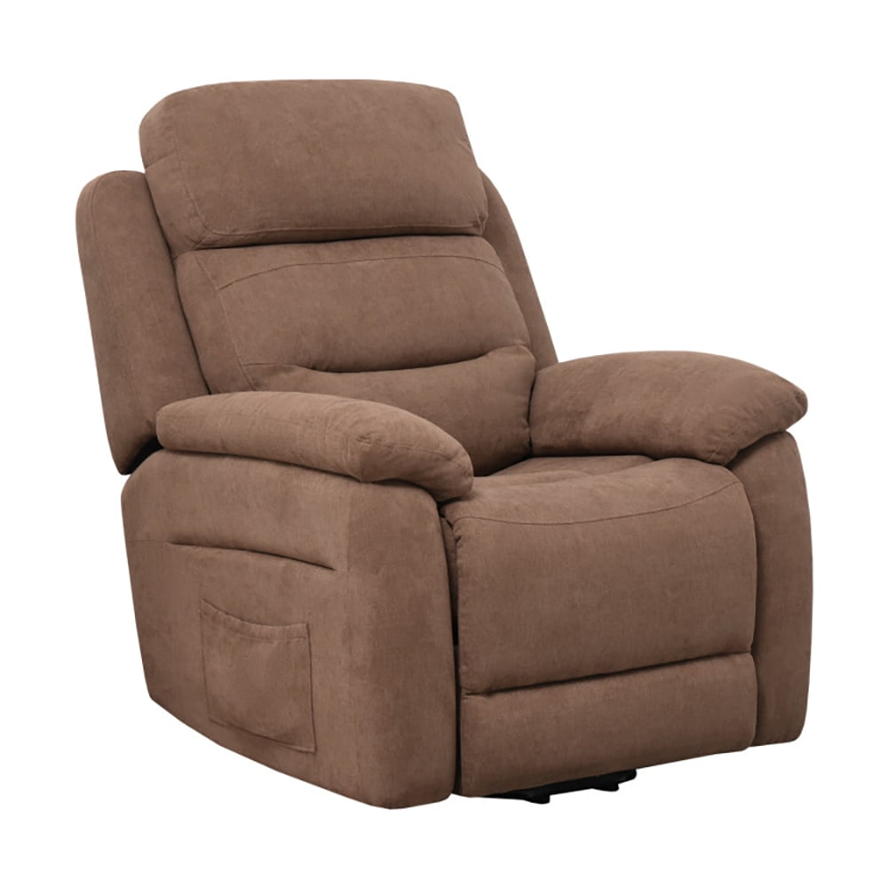 Finihen Electric Power Lift Relax Sofa Recliner Chair, Power Lift Recliner Sofa with Side Pocket and Remote Control, for Elderly, for Living Room, Bedroom, Brown