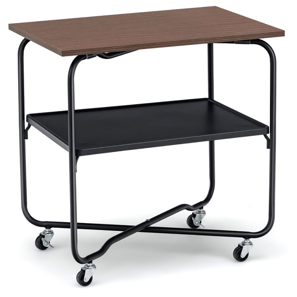 Finihen End Table, 2-Tier End Table with Metal Storage Shelf and Foldable Frame, Sofa Side Table, Bed Side Table, for Living Room, Bedroom, Brown Finihen End Table, 2-Tier End Table with Metal Storage Shelf and Foldable Frame, Sofa Side Table, Bed Side Table, for Living Room, Bedroom, Brown