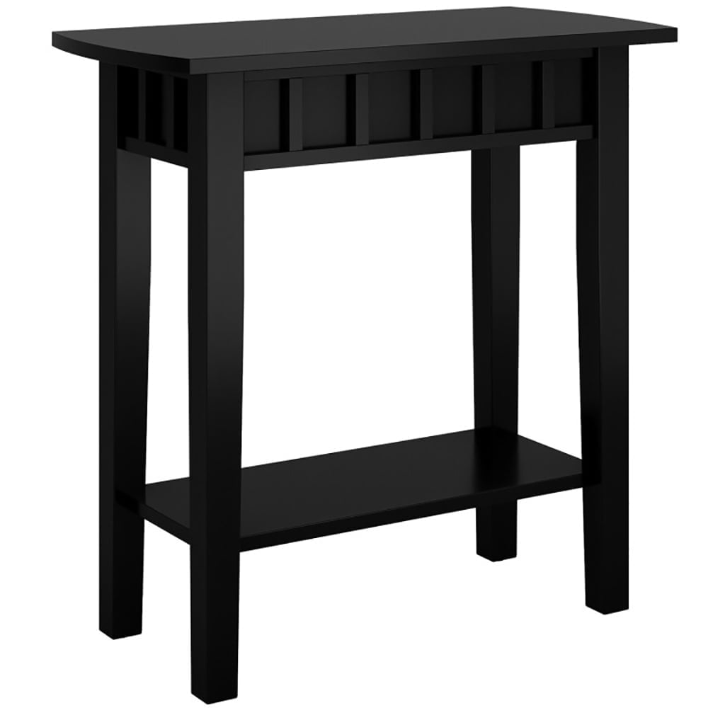 Demi Bonn End Table, 2-Tier Narrow Wood End Table with Storage Shelf for Small Spaces, Sofa Side Table, Bed Side Table, for Living Room, Bedroom, Black