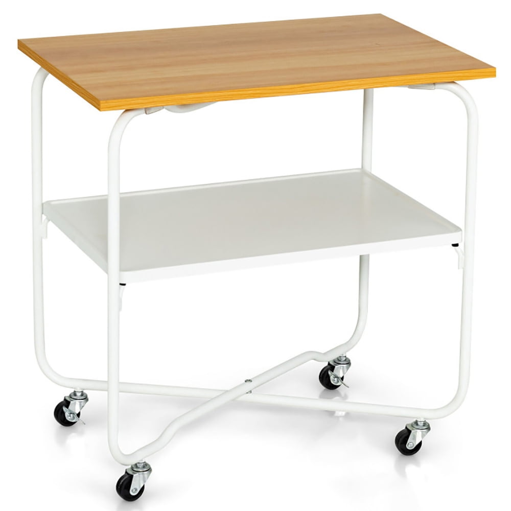 Finihen End Table, 2-Tier End Table with Metal Storage Shelf and Foldable Frame, Sofa Side Table, Bed Side Table, for Living Room, Bedroom, Rustic Natural Finihen End Table, 2-Tier End Table with Metal Storage Shelf and Foldable Frame, Sofa Side Table, Bed Side Table, for Living Room, Bedroom, Rustic Natural