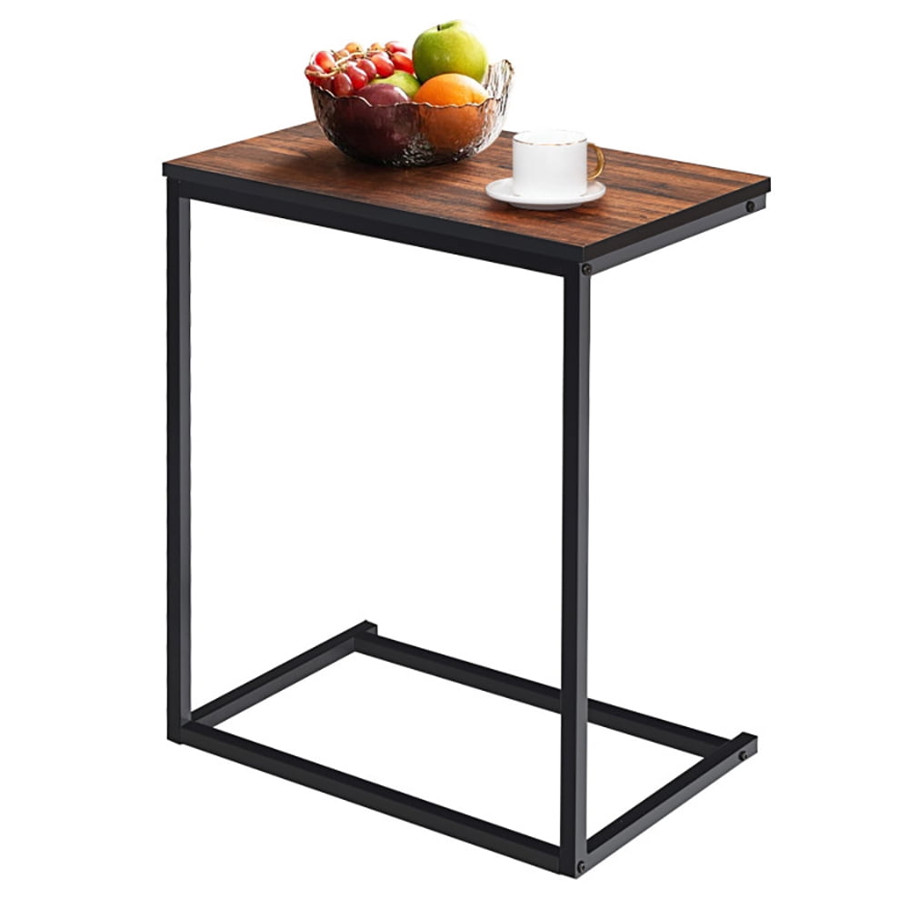 Finihen End Table, 26 Inch Beside Sofa Laptop Holder End Stand Desk, Sofa Side Table, Bed Side Table, for Living Room, Bedroom, Brown Finihen End Table, 26 Inch Beside Sofa Laptop Holder End Stand Desk, Sofa Side Table, Bed Side Table, for Living Room, Bedroom, Brown