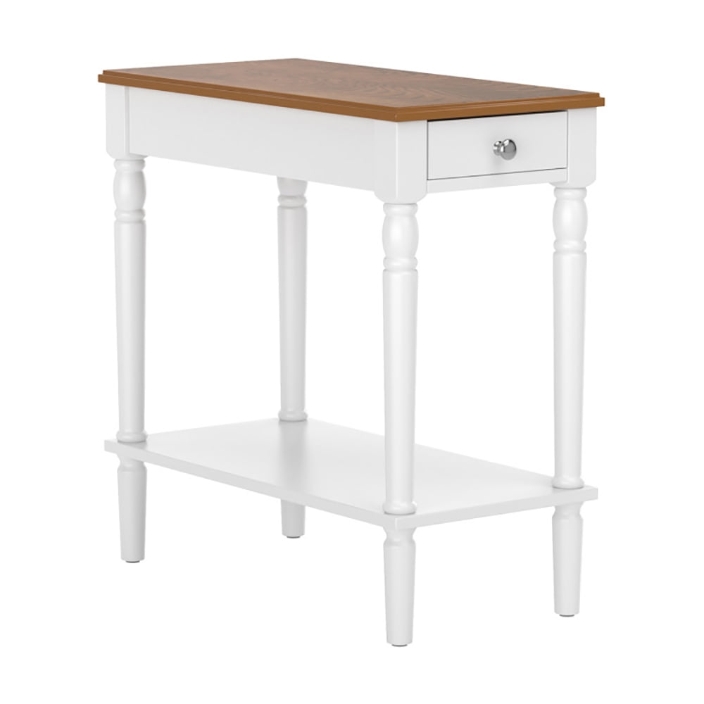 Finihen End Table, Narrow Side Table with Drawer and Open Storage Shelf, Sofa Side Table, Bed Side Table, for Living Room, Bedroom, White Finihen End Table, Narrow Side Table with Drawer and Open Storage Shelf, Sofa Side Table, Bed Side Table, for Living Room, Bedroom, White