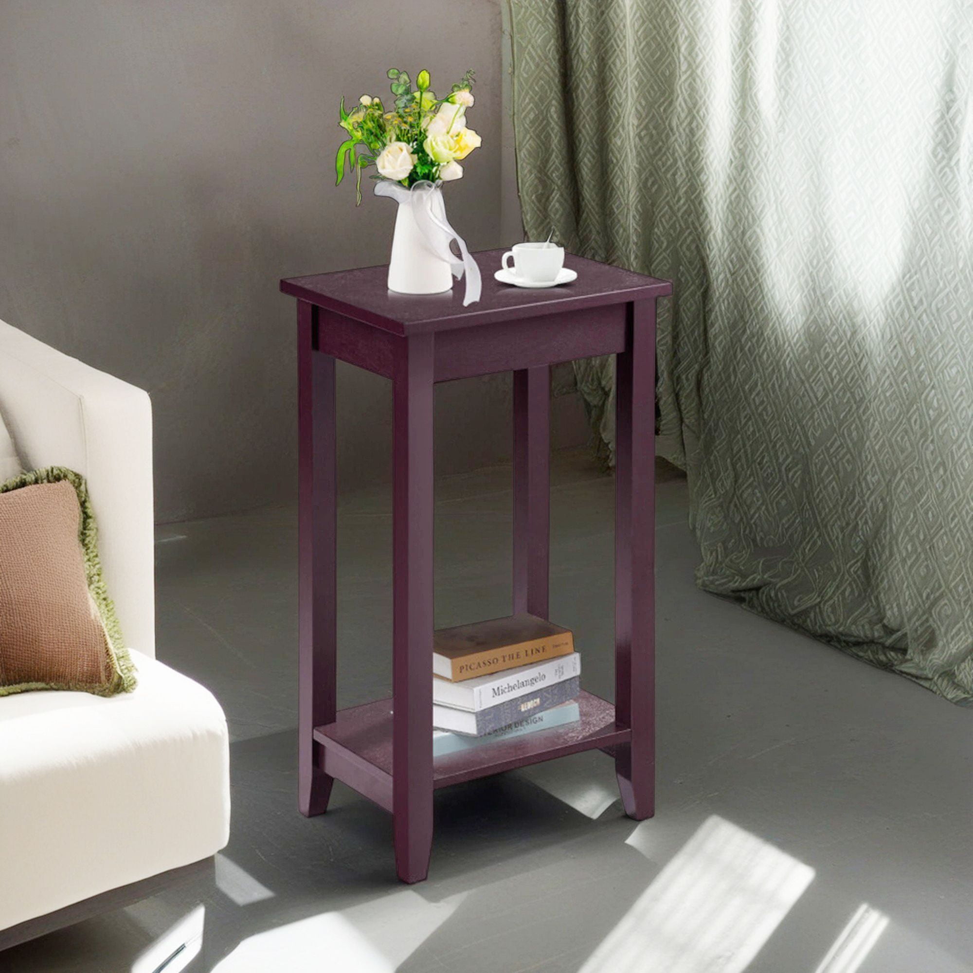 Finihen End Table, Tall Wooden Sofa End Table, Sofa Side Table, Bed Side Table, for Living Room, Bedroom, Brown Finihen End Table, Tall Wooden Sofa End Table, Sofa Side Table, Bed Side Table, for Living Room, Bedroom, Brown