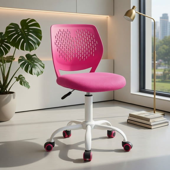 Demi Bonn Ergonomic Study Chair with Adjustable Height, Rolling Work Computer Desk Chair, Pink