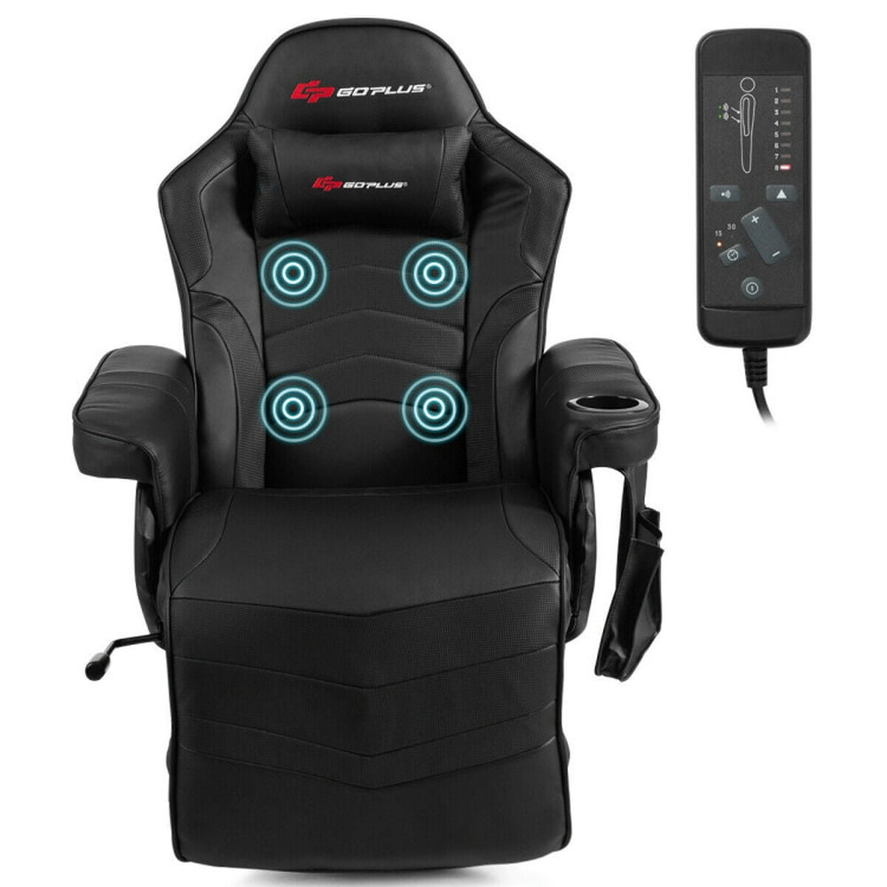 Finihen Ergonomic High Back Massage Gaming Chair with Pillow for Office or Gaming, Black Finihen Ergonomic High Back Massage Gaming Chair with Pillow for Office or Gaming, Black