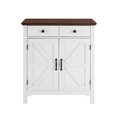 thumbnail image 1 of Demi Bonn Farmhouse Buffet Cabinet with Drawer and Adjustable Shelf, Storage Cabinet, Barn Door Accent Sideboard for Kitchen, Living Room, Entryway, White, 1 of 12