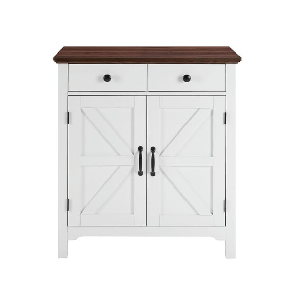 Demi Bonn Farmhouse Buffet Cabinet with Drawer and Adjustable Shelf, Storage Cabinet, Barn Door Accent Sideboard for Kitchen, Living Room, Entryway, White