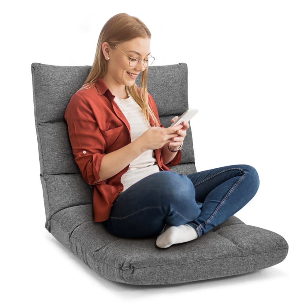 Finihen Folding Lazy Sofa Chair, 14-Position Adjustable Folding Lazy Gaming Sofa, for Living Room, Bedroom, for Gaming, Reading, Gray Finihen Folding Lazy Sofa Chair, 14-Position Adjustable Folding Lazy Gaming Sofa, for Living Room, Bedroom, for Gaming, Reading, Gray