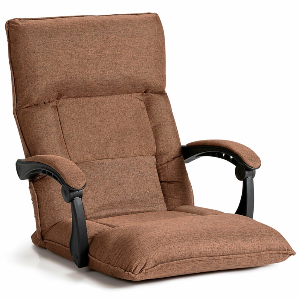 Finihen Folding Lazy Sofa Chair, Floor Chair, 14-Position Adjusting Lazy Sofa Chair with Waist Pillow and Armrests, for Living Room, Bedroom, Coffee Finihen Folding Lazy Sofa Chair, Floor Chair, 14-Position Adjusting Lazy Sofa Chair with Waist Pillow and Armrests, for Living Room, Bedroom, Coffee