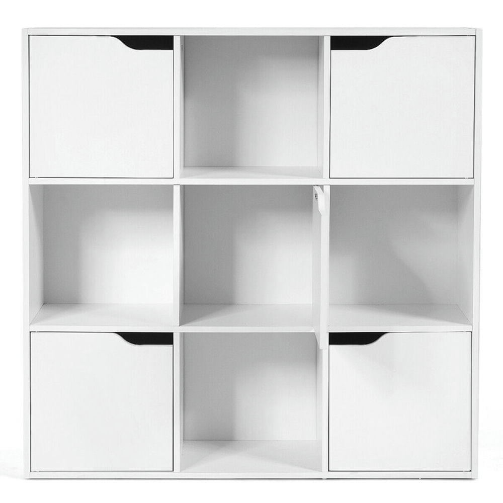 Demi Bonn Free Standing 9 Cube Storage Wood Divider Bookcase for Home and Office, White