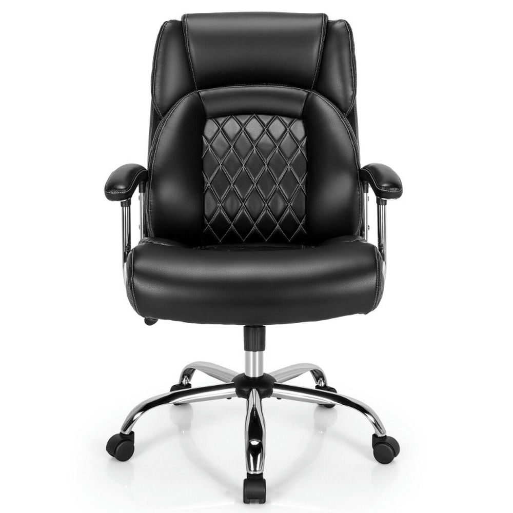 Finihen Height Adjustable Big and Tall Office Chair Computer Desk Chair with Metal Base for Home, Bedroom, Study, Black Finihen Height Adjustable Big and Tall Office Chair Computer Desk Chair with Metal Base for Home, Bedroom, Study, Black