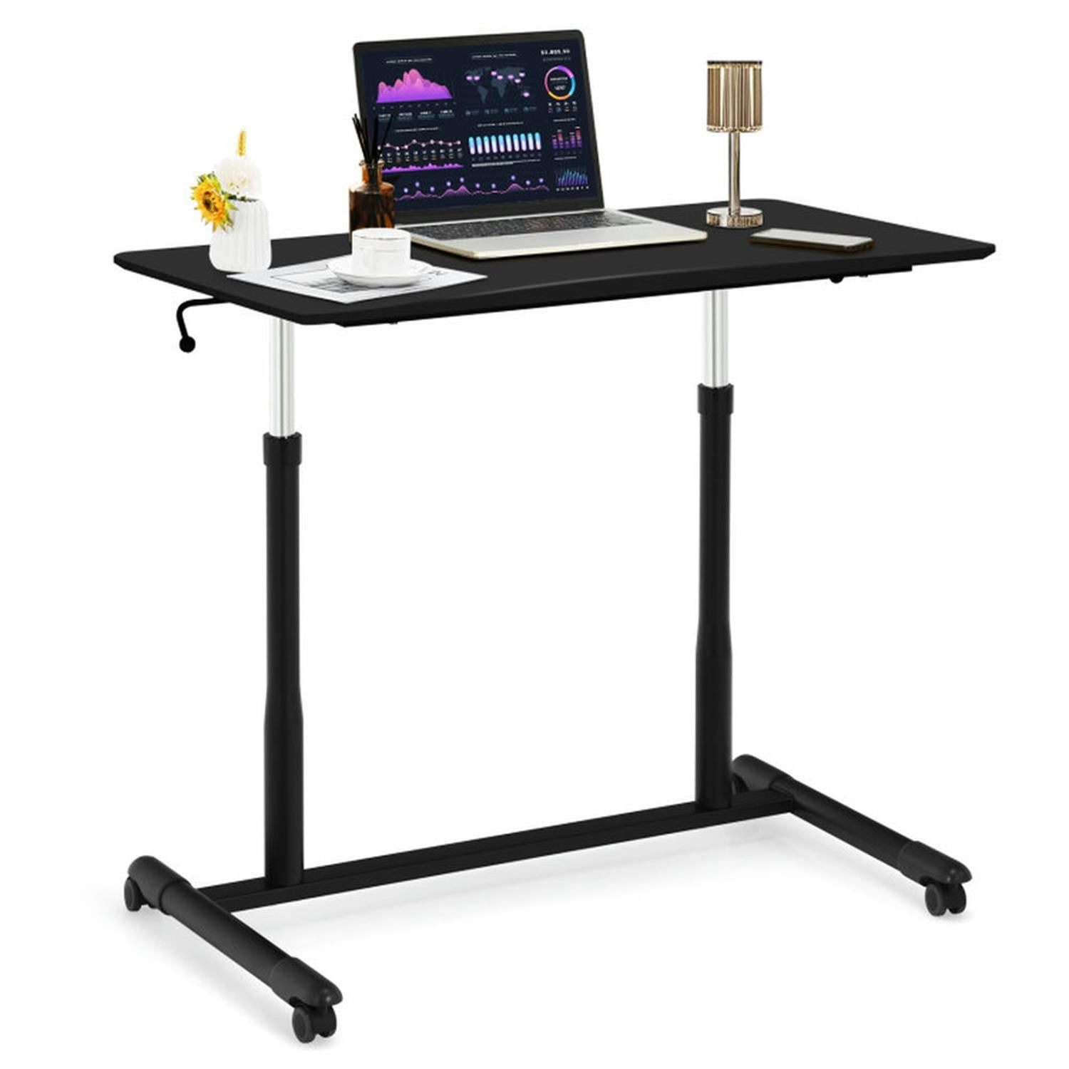 Finihen Height Adjustable Computer Desk Sit to Stand Rolling Notebook Table, Laptop Workstation for Laptops, Books, Tablets, and Art, Black Finihen Height Adjustable Computer Desk Sit to Stand Rolling Notebook Table, Laptop Workstation for Laptops, Books, Tablets, and Art, Black