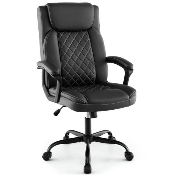 Demi Bonn High Back Ergonomic Executive Desk Chair with Thick Headrest Cushion, Rolling Work Computer Office Chair, Black