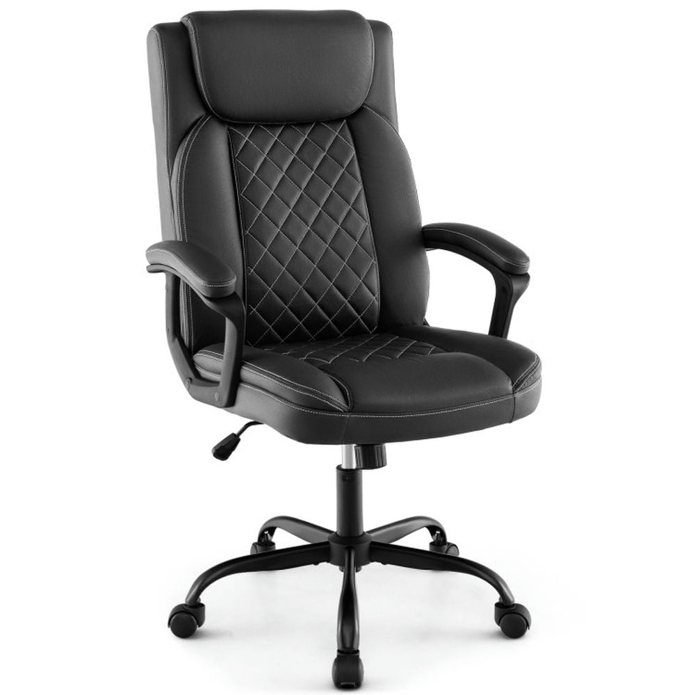 Finihen High Back Ergonomic Executive Desk Chair with Thick Headrest Cushion, Rolling Work Computer Office Chair, Black