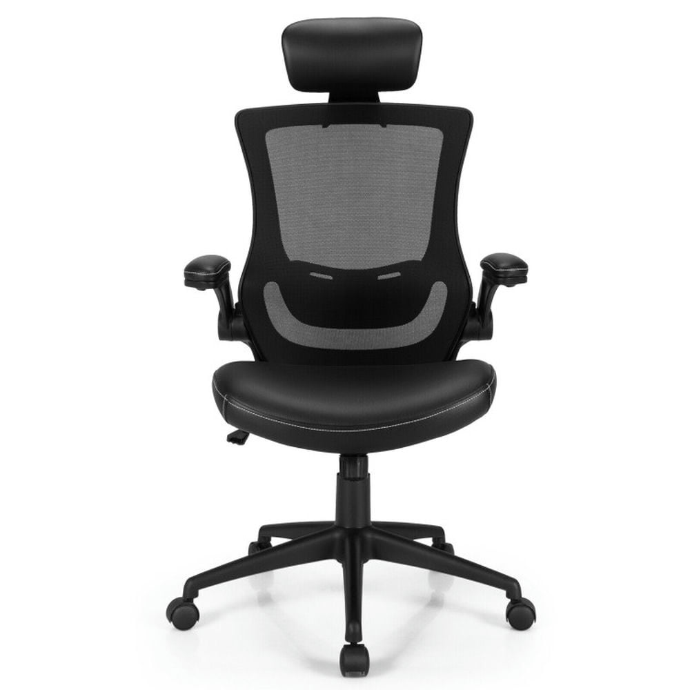 Finihen High-Back Executive Office Chair with Adjustable Lumbar Support and Headrest for Home, Bedroom, Study, Black Finihen High-Back Executive Office Chair with Adjustable Lumbar Support and Headrest for Home, Bedroom, Study, Black