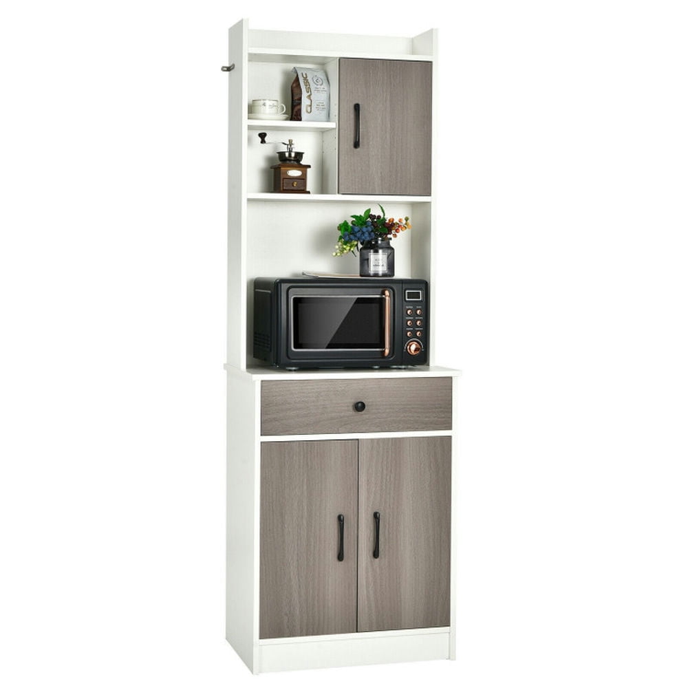 Finihen Kitchen Storage Cabinet, Buffet Sideboard, 3-Door 71 Inch Kitchen Buffet Pantry Storage Cabinet with Hutch and Adjustable Shelf, for Dining Room, Kitchen, Living Room, White Finihen Kitchen Storage Cabinet, Buffet Sideboard, 3-Door 71 Inch Kitchen Buffet Pantry Storage Cabinet with Hutch and Adjustable Shelf, for Dining Room, Kitchen, Living Room, White