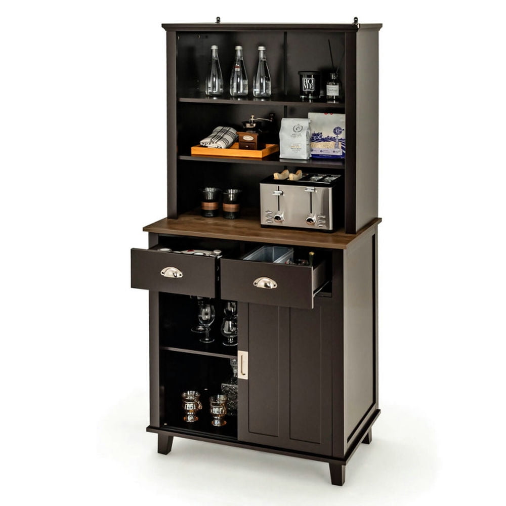 Finihen Kitchen Storage Cabinet, Buffet Sideboard, 67 inches Freestanding Kitchen Pantry Cabinet with Sliding Doors, for Dining Room, Kitchen, Living Room, Brown Finihen Kitchen Storage Cabinet, Buffet Sideboard, 67 inches Freestanding Kitchen Pantry Cabinet with Sliding Doors, for Dining Room, Kitchen, Living Room, Brown