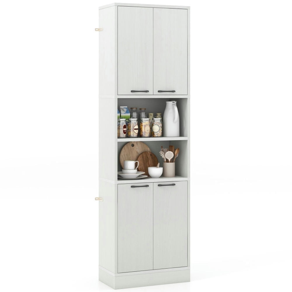 Demi Bonn Kitchen Storage Cabinet, Buffet Sideboard, 75ch Kitchen Pantry Cabinet Tall Cupboard with Doors and Shelves, for Dining Room, Kitchen, Living Room, Oak
