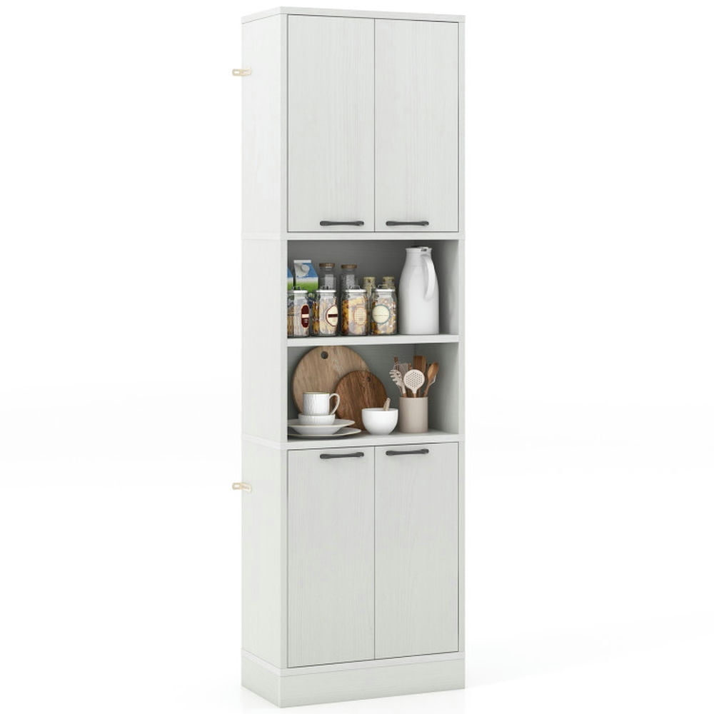 Finihen Kitchen Storage Cabinet, Buffet Sideboard, 75 Inch Kitchen Pantry Cabinet Tall Cupboard with Doors and Shelves, for Dining Room, Kitchen, Living Room, Oak Finihen Kitchen Storage Cabinet, Buffet Sideboard, 75 Inch Kitchen Pantry Cabinet Tall Cupboard with Doors and Shelves, for Dining Room, Kitchen, Living Room, Oak