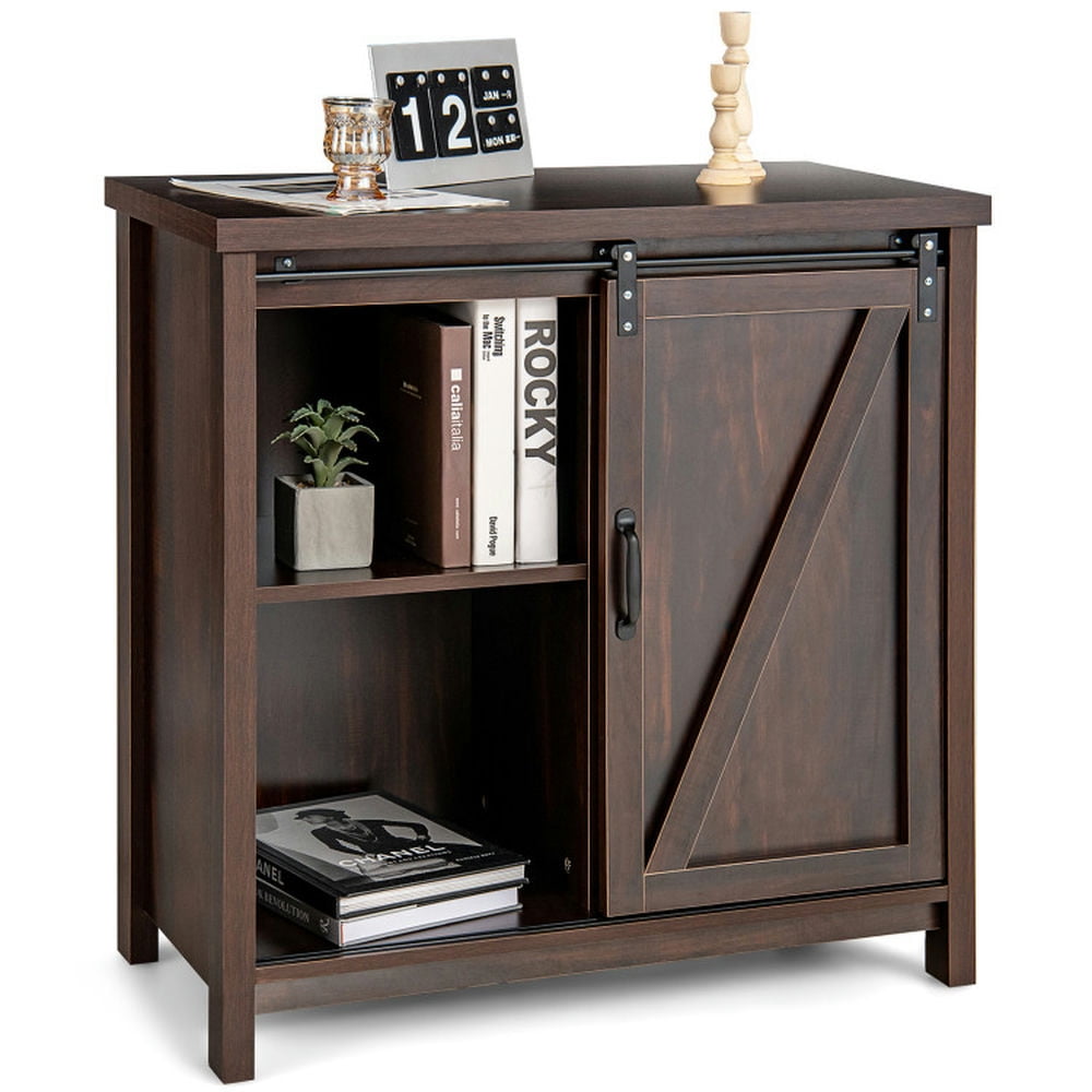 Finihen Kitchen Storage Cabinet, Buffet Sideboard, Freestanding Kitchen Buffet Storage Cabinet with Sliding Barn Door, for Dining Room, Kitchen, Living Room, Rustic Brown Finihen Kitchen Storage Cabinet, Buffet Sideboard, Freestanding Kitchen Buffet Storage Cabinet with Sliding Barn Door, for Dining Room, Kitchen, Living Room, Rustic Brown