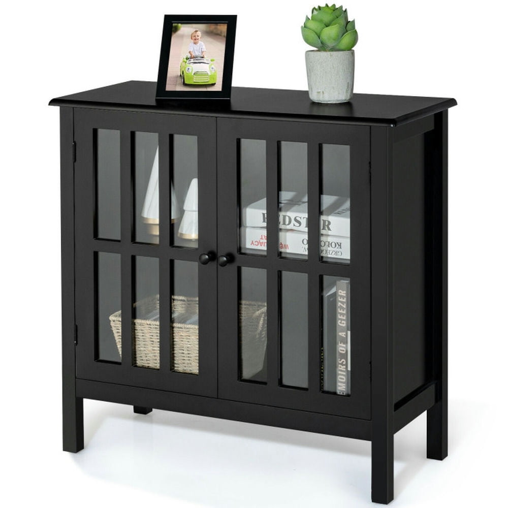 Finihen Kitchen Storage Cabinet, Buffet Sideboard, Glass Door Sideboard Console Storage Buffet Cabinet, for Dining Room, Kitchen, Living Room, Black Finihen Kitchen Storage Cabinet, Buffet Sideboard, Glass Door Sideboard Console Storage Buffet Cabinet, for Dining Room, Kitchen, Living Room, Black
