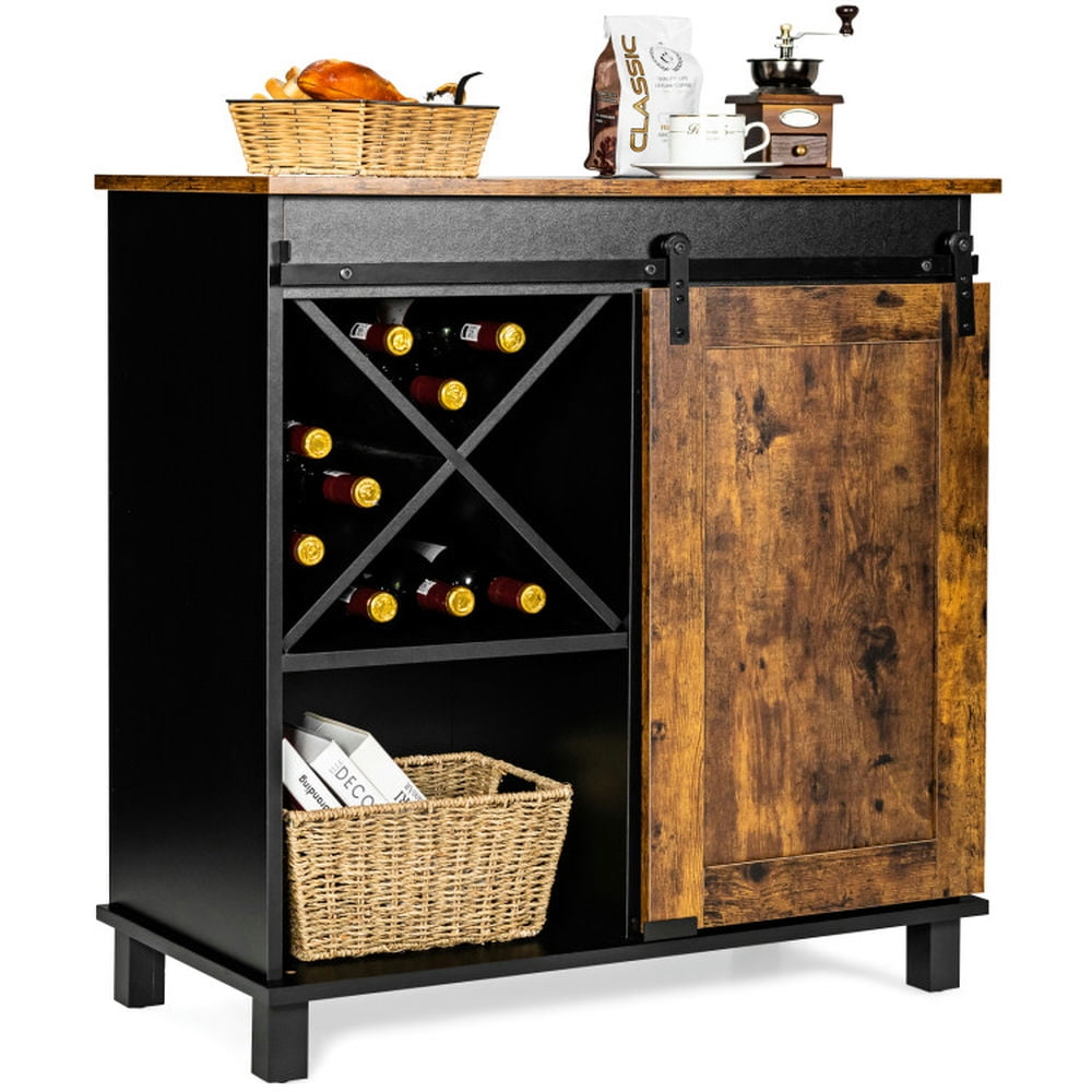Finihen Kitchen Storage Cabinet, Buffet Sideboard, Industrial Storage Cabinet with Sliding Barn Door, for Dining Room, Kitchen, Living Room, Rustic Brown Finihen Kitchen Storage Cabinet, Buffet Sideboard, Industrial Storage Cabinet with Sliding Barn Door, for Dining Room, Kitchen, Living Room, Rustic Brown