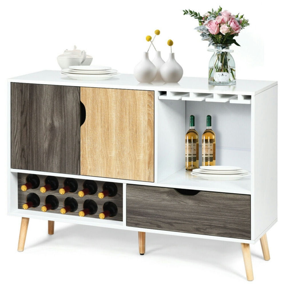 Finihen Kitchen Storage Cabinet, Buffet Sideboard, Mid-Century Buffet Sideboard Wooden Storage Cabinet, for Dining Room, Kitchen, Living Room, Gray Finihen Kitchen Storage Cabinet, Buffet Sideboard, Mid-Century Buffet Sideboard Wooden Storage Cabinet, for Dining Room, Kitchen, Living Room, Gray