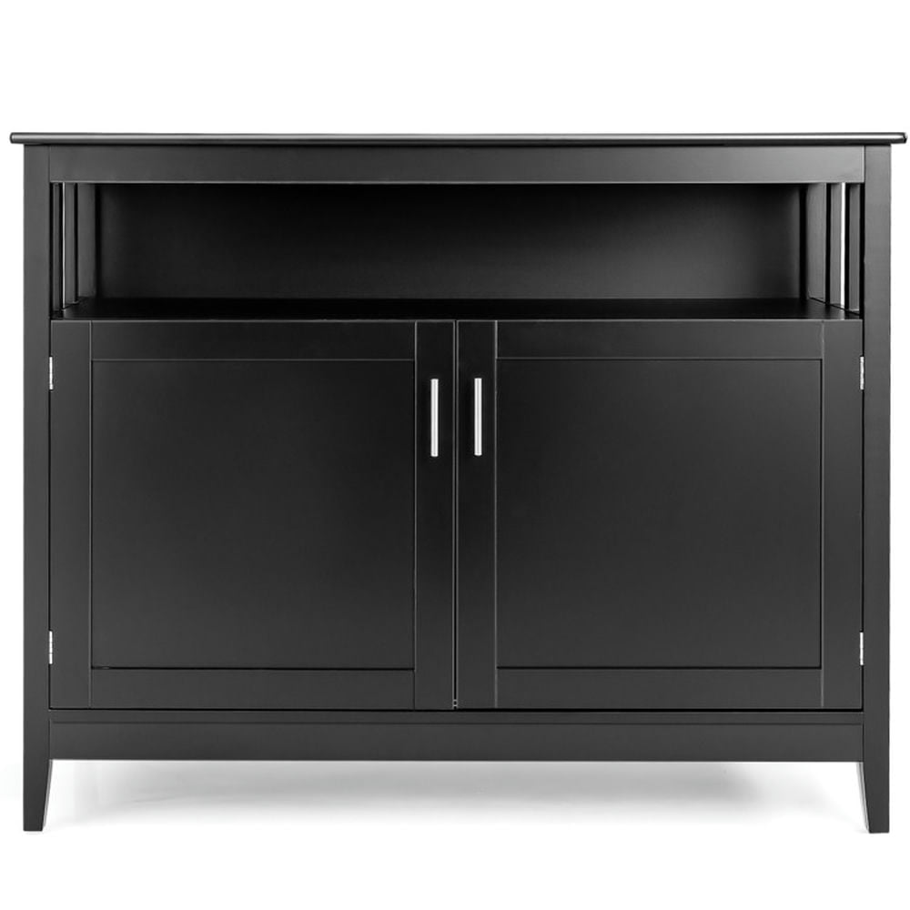 Demi Bonn Kitchen Storage Cabinet, Buffet Sideboard, Modern Practical Wooden Kitchen Lockers with Large Storage Space, for Dining Room, Kitchen, Living Room, Black