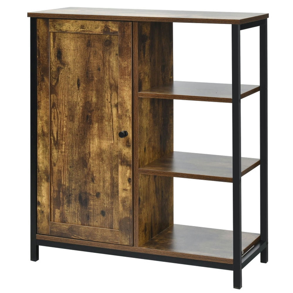 Finihen Kitchen Storage Cabinet, Buffet Sideboard, Multipurpose Freestanding Storage Cabinet with 3 Open Shelves and Doors, for Dining Room, Kitchen, Living Room, Rustic Brown Finihen Kitchen Storage Cabinet, Buffet Sideboard, Multipurpose Freestanding Storage Cabinet with 3 Open Shelves and Doors, for Dining Room, Kitchen, Living Room, Rustic Brown