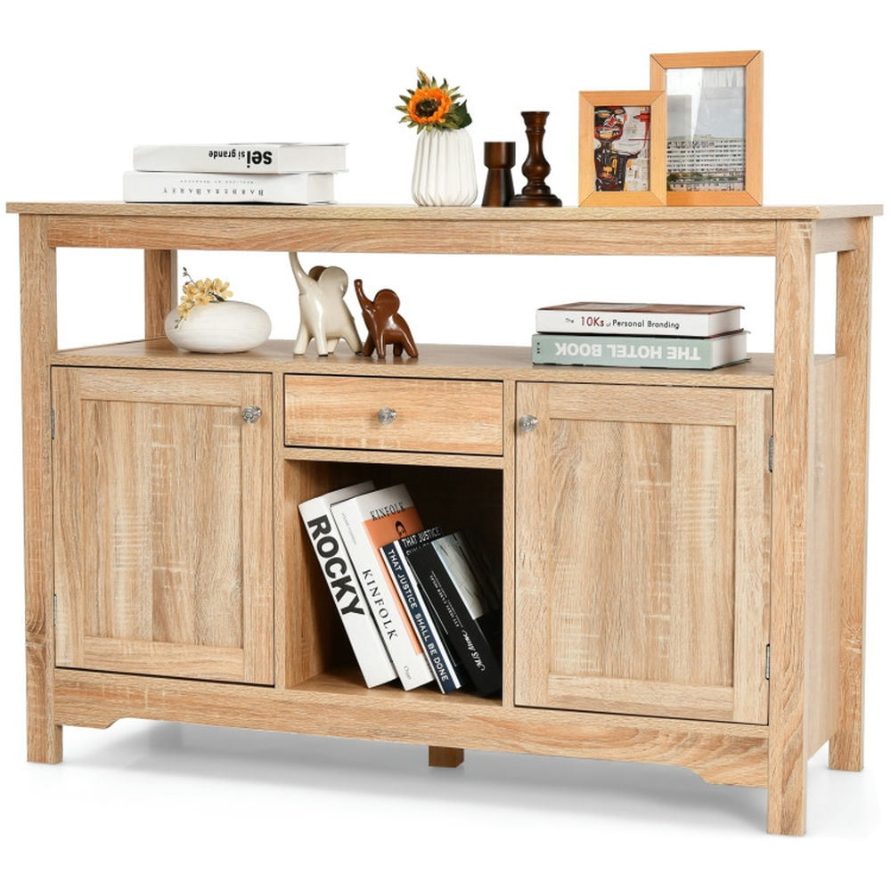 Finihen Kitchen Storage Cabinet, Buffet Sideboard, Server Buffet Sideboard With Wine Rack and Open Shelf, for Dining Room, Kitchen, Living Room, Natural Finihen Kitchen Storage Cabinet, Buffet Sideboard, Server Buffet Sideboard With Wine Rack and Open Shelf, for Dining Room, Kitchen, Living Room, Natural