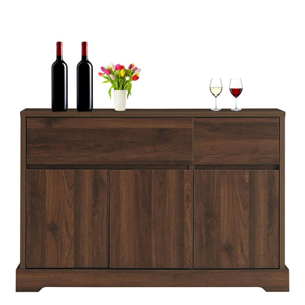 Finihen Kitchen Storage Cabinet, Buffet Sideboard, Storage Buffet Sideboard with 2 Drawers and 2 Cabinets, for Dining Room, Kitchen, Living Room, Walnut Finihen Kitchen Storage Cabinet, Buffet Sideboard, Storage Buffet Sideboard with 2 Drawers and 2 Cabinets, for Dining Room, Kitchen, Living Room, Walnut