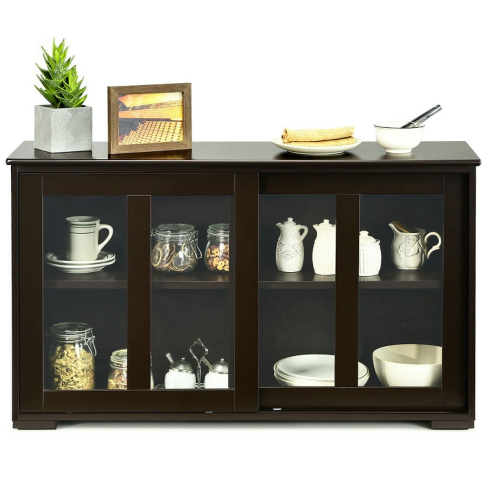Finihen Kitchen Storage Cabinet, Buffet Sideboard, Sideboard Buffet Cupboard Storage Cabinet with Sliding Door, for Dining Room, Kitchen, Living Room, Brown Finihen Kitchen Storage Cabinet, Buffet Sideboard, Sideboard Buffet Cupboard Storage Cabinet with Sliding Door, for Dining Room, Kitchen, Living Room, Brown