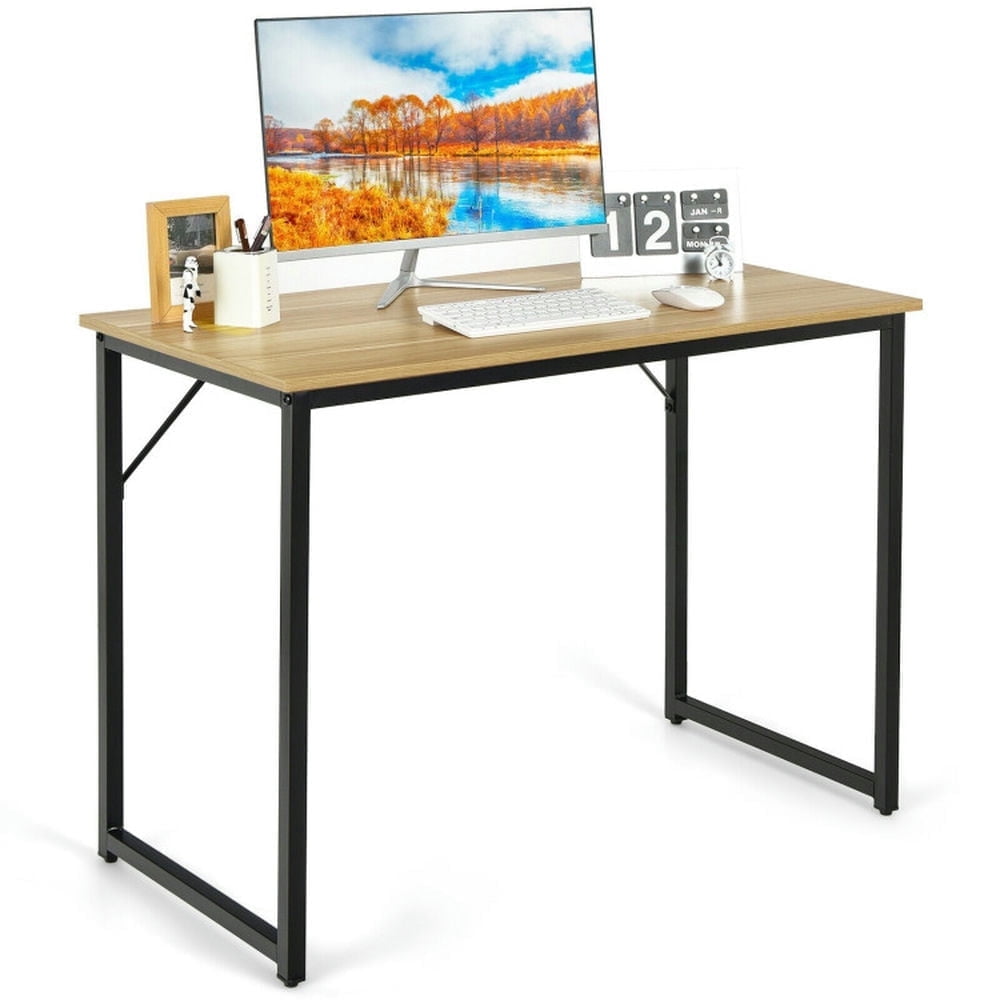 Demi Bonn L Shaped Computer Desk and Writing Workstation for Home and Office, Natural