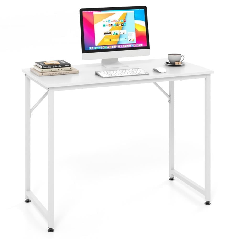 Demi Bonn L Shaped Computer Desk and Writing Workstation for Home and Office, White