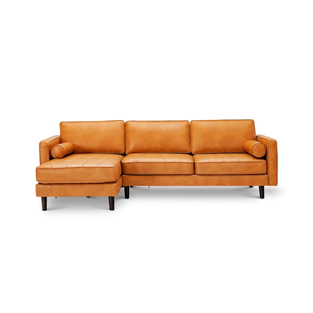 Demi Bonn L-Shaped Sectional Sofa Couch, Sofa Bed, 3-Seat L-Shaped Sectional Sofa Couch, for Living Room, Brown