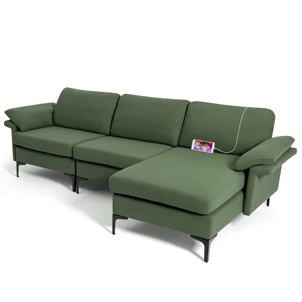 Finihen L-shaped Sectional Sofa Couch, Convertible Sectional Sofa, Extra Large Modular L-shaped Sectional Sofa with Reversible Chaise for 4-5 People, for Living Room, Army Green Finihen L-shaped Sectional Sofa Couch, Convertible Sectional Sofa, Extra Large Modular L-shaped Sectional Sofa with Reversible Chaise for 4-5 People, for Living Room, Army Green