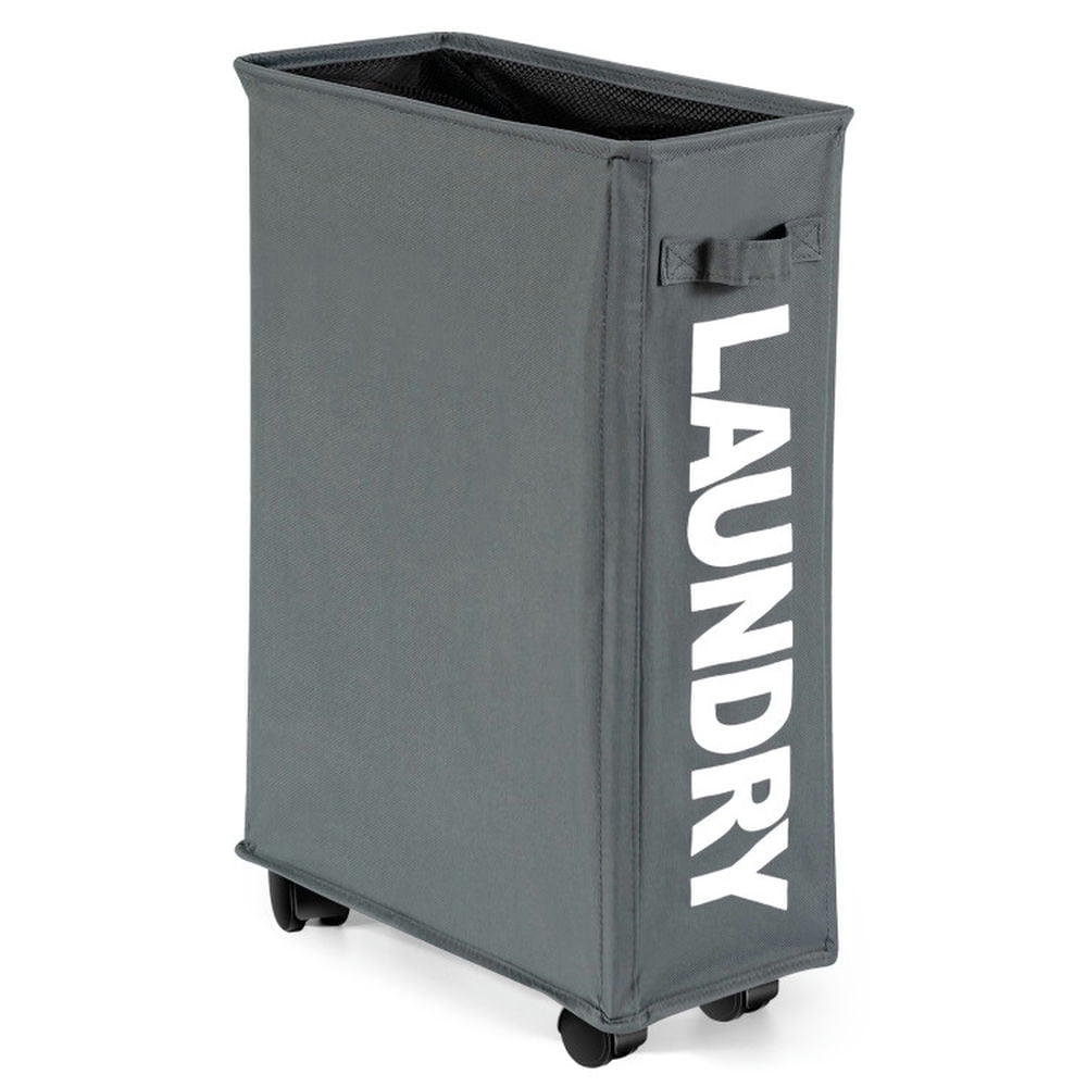 Finihen Laundry Hamper, Laundry Basket, 10 Gallon Slim Rolling Laundry Basket with Handle for Bathroom Dorm, Gray Finihen Laundry Hamper, Laundry Basket, 10 Gallon Slim Rolling Laundry Basket with Handle for Bathroom Dorm, Gray