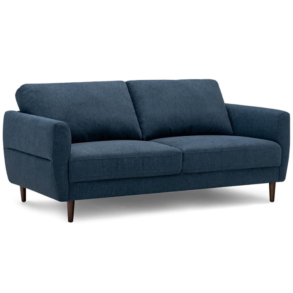 Demi Bonn Loveseat Sofa, Modern Loveseat Sofa Couch, 72ch Small Fabric Loveseat Sofa Couch with Wood Legs, for Living Room, Bedroom, Navy