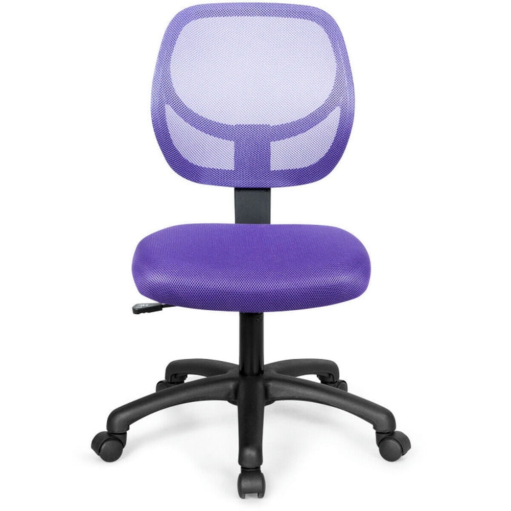 Demi Bonn Low-back Computer Task Chair with Adjustable Height and Swivel Casters, Rolling Work Computer Desk Chair, Purple