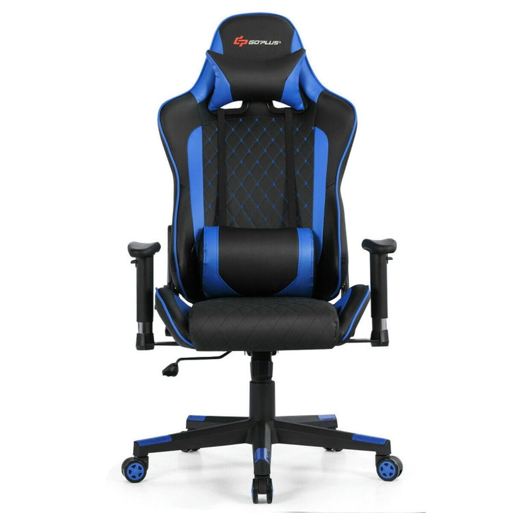 Finihen Massage Gaming Chair with Lumbar Support and Headrest for Office or Gaming, Blue Finihen Massage Gaming Chair with Lumbar Support and Headrest for Office or Gaming, Blue