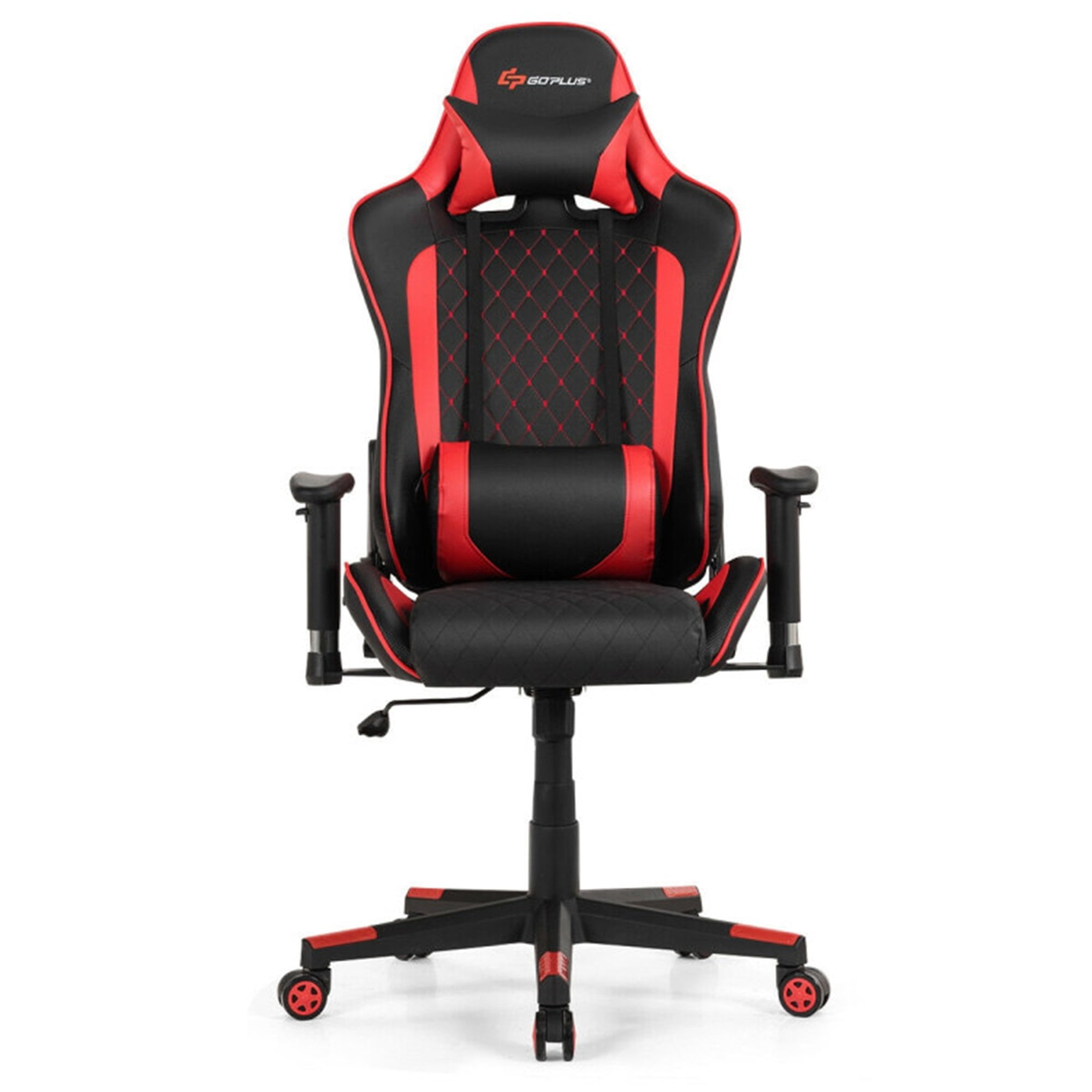 Finihen Massage Gaming Chair with Lumbar Support and Headrest for Office or Gaming, Red Finihen Massage Gaming Chair with Lumbar Support and Headrest for Office or Gaming, Red
