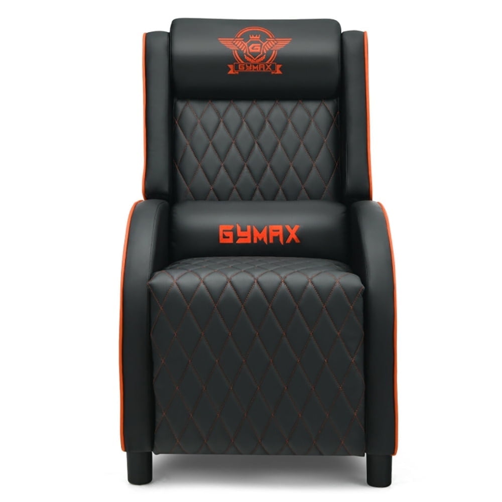 Demi Bonn Massage Recliner Chair, Massage Gaming Recliner Chair with Headrest and Adjustable Backrest, for Home Theater, Orange
