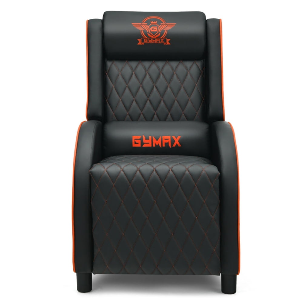 Finihen Massage Recliner Chair, Massage Gaming Recliner Chair with Headrest and Adjustable Backrest, for Home Theater, Orange