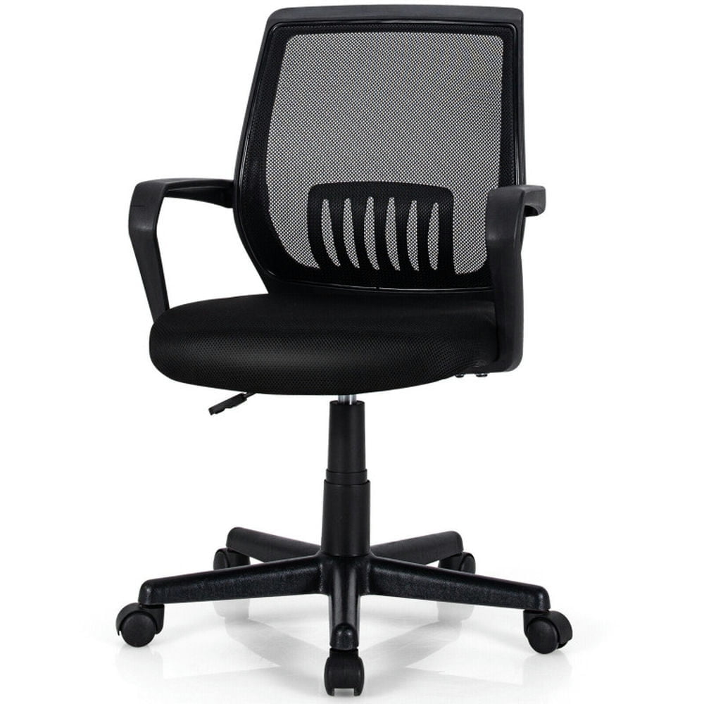 Demi Bonn Mid-Back Mesh Height Adjustable Executive Office Chair with Lumbar Support for Home, Bedroom, Study, Black