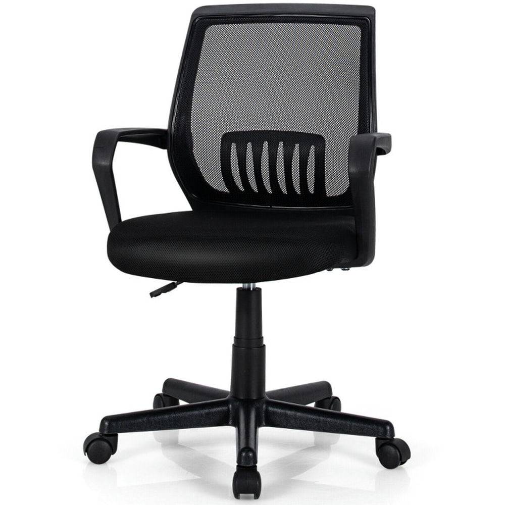 Finihen Mid-Back Mesh Height Adjustable Executive Office Chair with Lumbar Support for Home, Bedroom, Study, Black Finihen Mid-Back Mesh Height Adjustable Executive Office Chair with Lumbar Support for Home, Bedroom, Study, Black